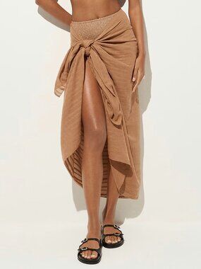 Cotton voile sarong with Lurex® metallic threads